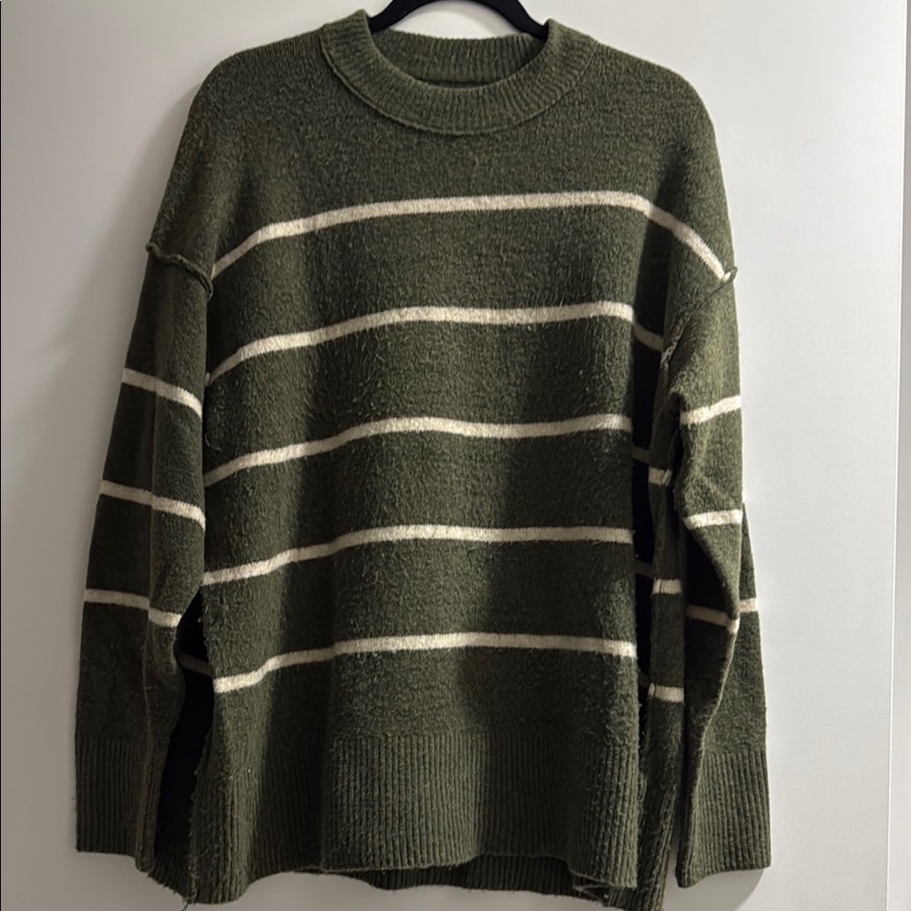 Aerie Olive Green Striped Men's Sweater